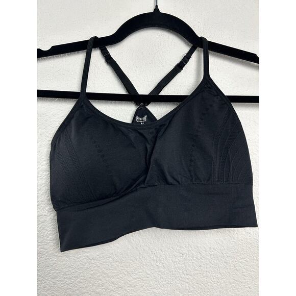 Womens‎ PROFIT Seamless Black Sports Bra Size M Adjustable Straps - Picture 1 of 5